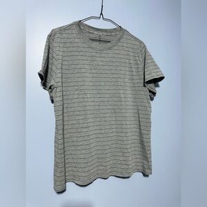 Lululemon Athletica Gray Striped all yours Pima cotton tee